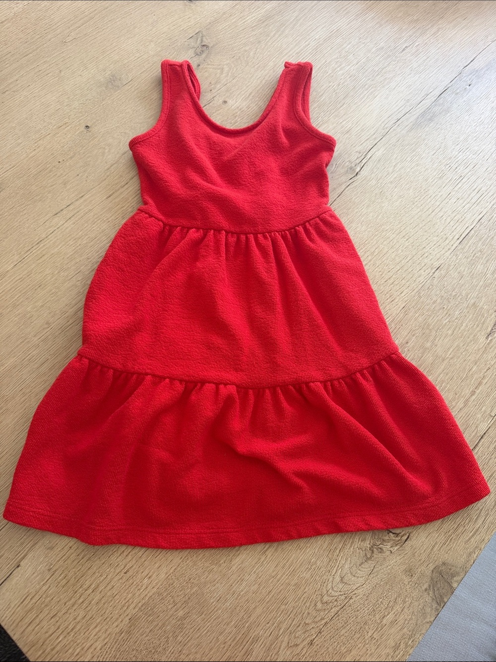 Cat & Jack Bright Red Sleeveless Tiered Dress